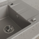 Zlew Zlewozmywak Jednokomorowy Granitowy Szary z Półociekaczem