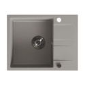 Zlew Zlewozmywak Jednokomorowy Granitowy Szary z Półociekaczem