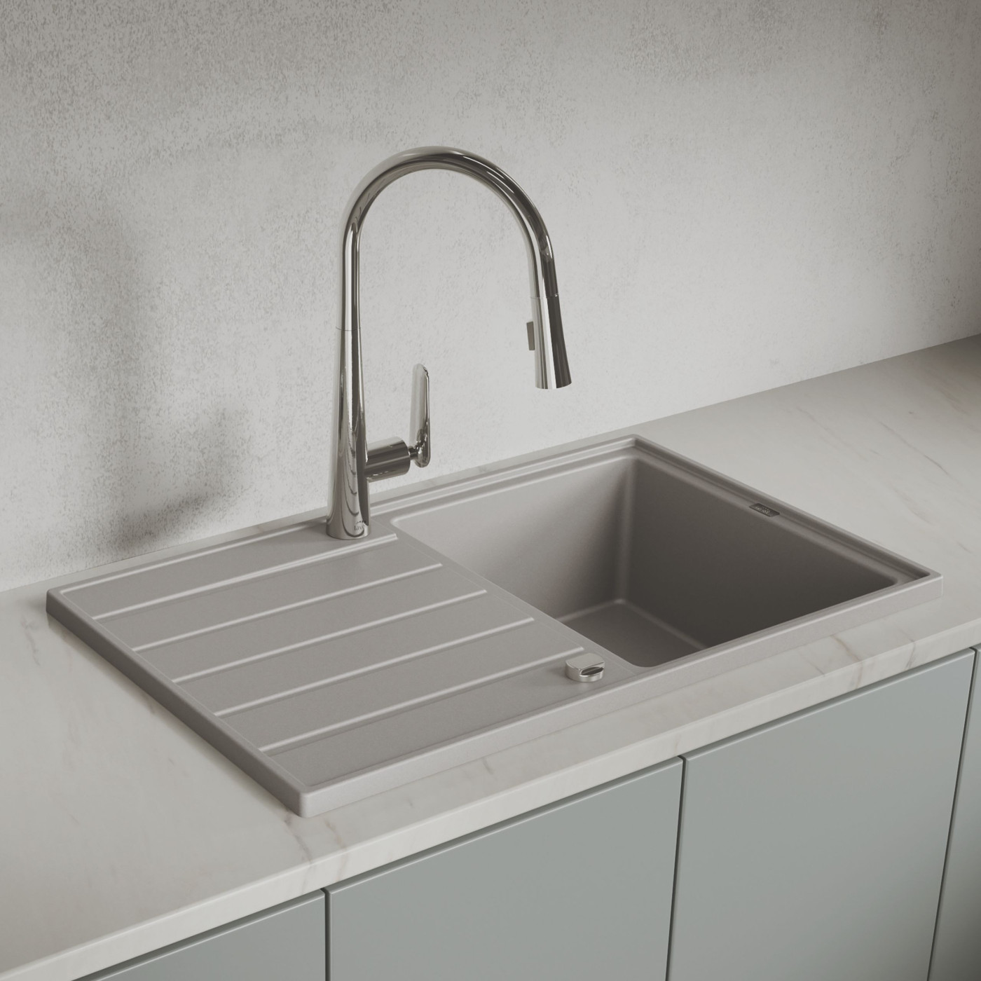 Zlew Zlewozmywak Granitowy Szary Margarita