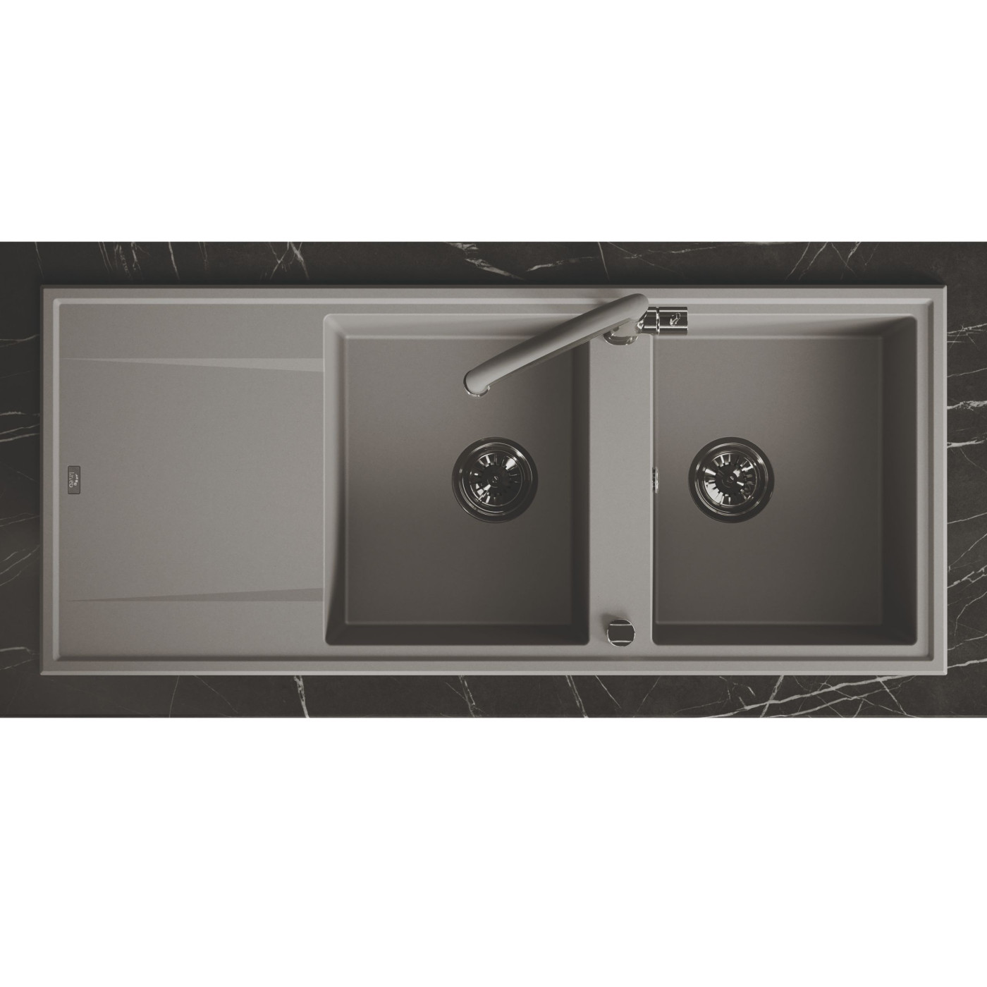 Zlew Zlewozmywak Granitowy Szary 2 Komorowy MEGALO Zlew Zlewozmywak Granitowy Szary 2 Komorowy MEGALO