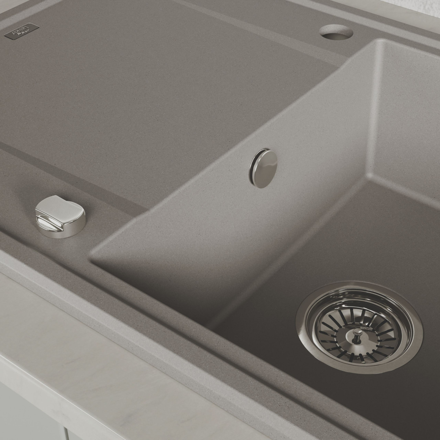 Zlew Zlewozmywak Granitowy Szary Megalo