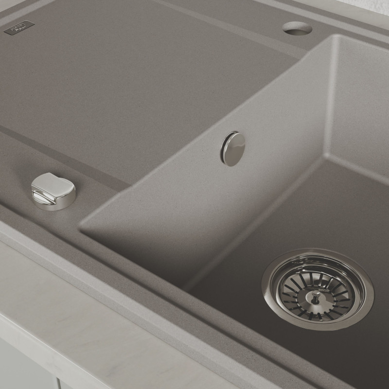 Zlew Zlewozmywak Granitowy Szary Megalo