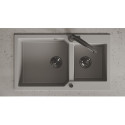 Zlewozmywak Granitowy 2 komorowy 50x86cm z syfonem Szary MILOS Laveo Zlewozmywak Granitowy 2 komorowy 50x86cm z syfonem Szary MILOS Laveo