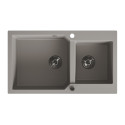 Zlewozmywak Granitowy 2 komorowy 50x86cm z syfonem Szary MILOS Laveo Zlewozmywak Granitowy 2 komorowy 50x86cm z syfonem Szary MILOS Laveo