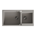 Zlewozmywak Granitowy Dwukomorowy Szary MILOS