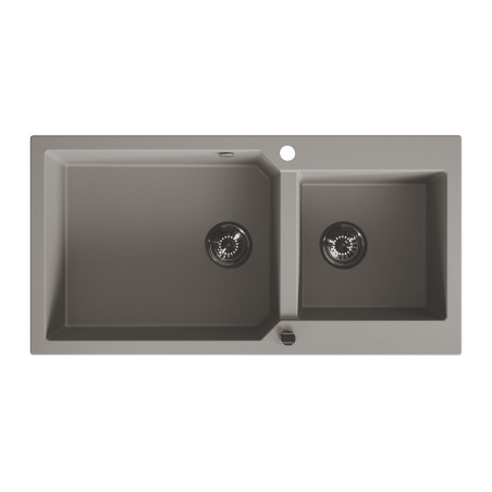 Zlewozmywak Granitowy Dwukomorowy Szary MILOS