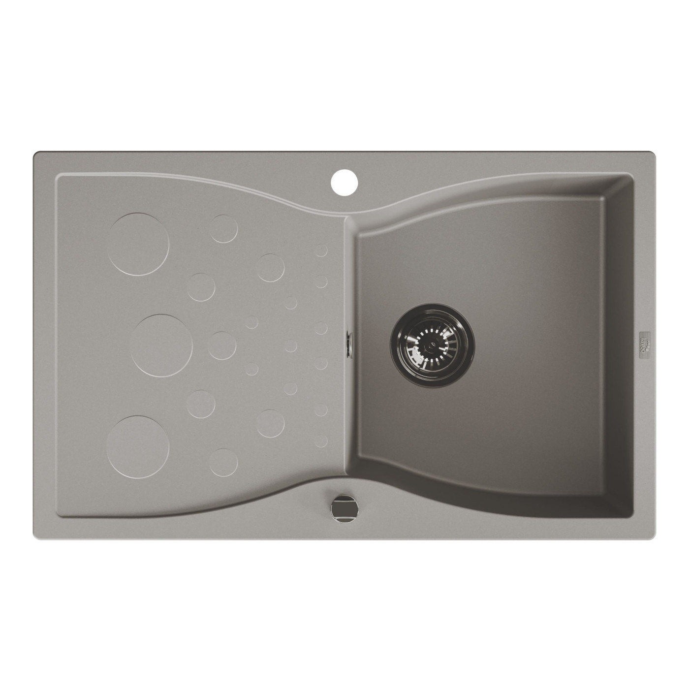 Zlew Zlewozmywak Granitowy Jednokomorowy z ociekaczem 50x80cm syfon Szary MOLOKIN Laveo Zlew Zlewozmywak Granitowy Jednokomorowy z ociekaczem 50x80cm syfon Szary MOLOKIN Laveo