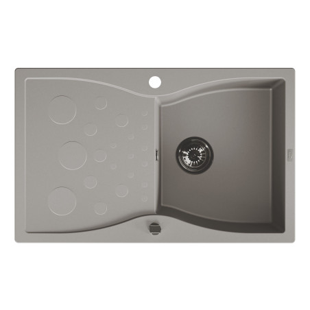 Zlew Zlewozmywak Granitowy Jednokomorowy z ociekaczem 50x80cm syfon Szary MOLOKIN Laveo