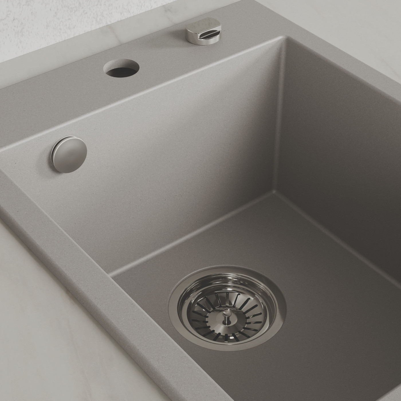 Zlew Zlewozmywak Granitowy Szary MONCHICHI Zlew Zlewozmywak Granitowy Szary MONCHICHI