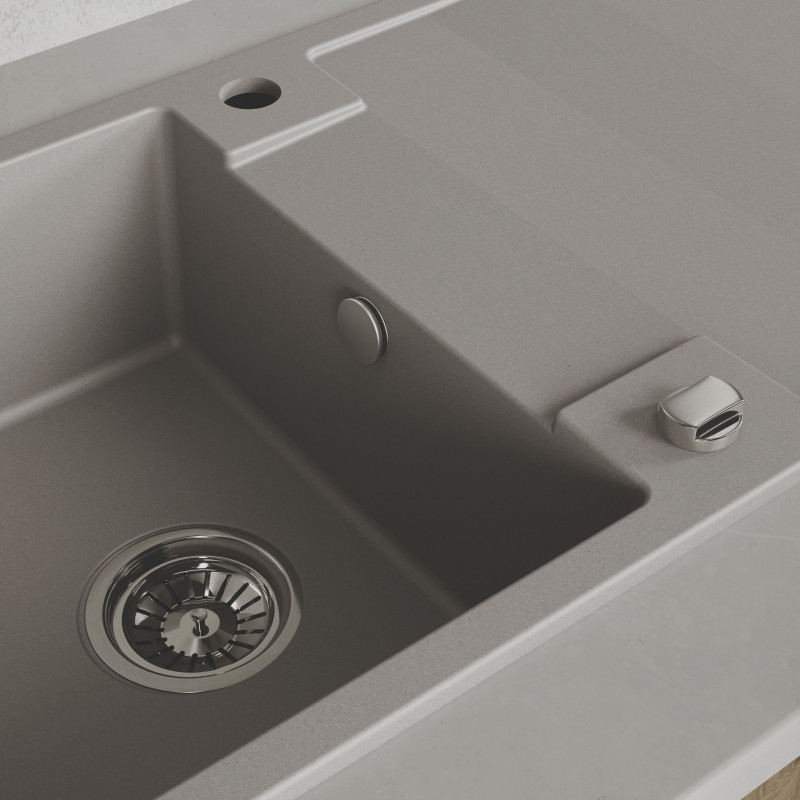 Zlewozmywak Granitowy Jednokomorowy Szary RAB Zlewozmywak Granitowy Jednokomorowy Szary RAB