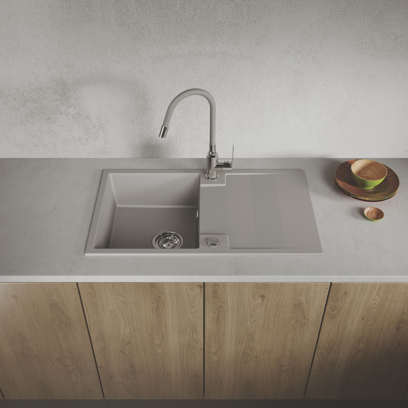 Zlewozmywak Granitowy Jednokomorowy Szary RAB Zlewozmywak Granitowy Jednokomorowy Szary RAB