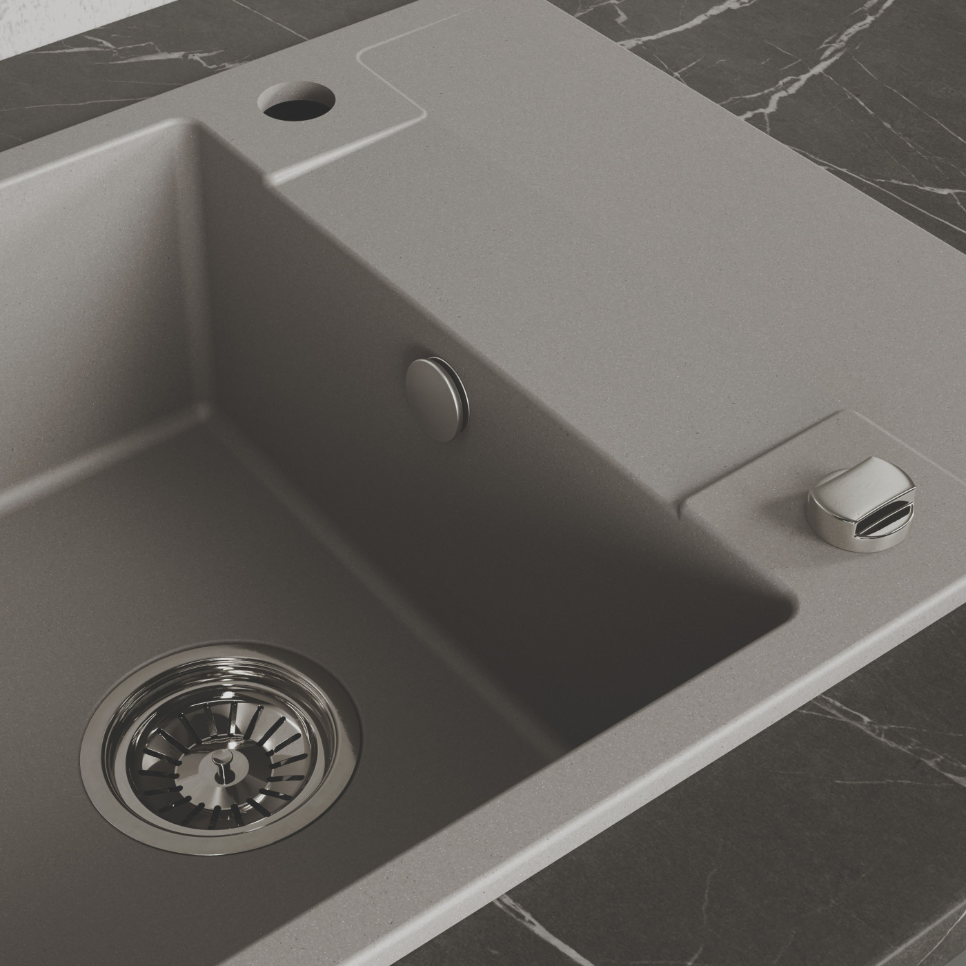 Zlewozmywak Granitowy Jednokomorowy Szary