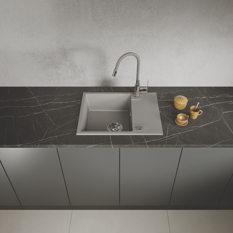 Zlewozmywak Granitowy Jednokomorowy Szary