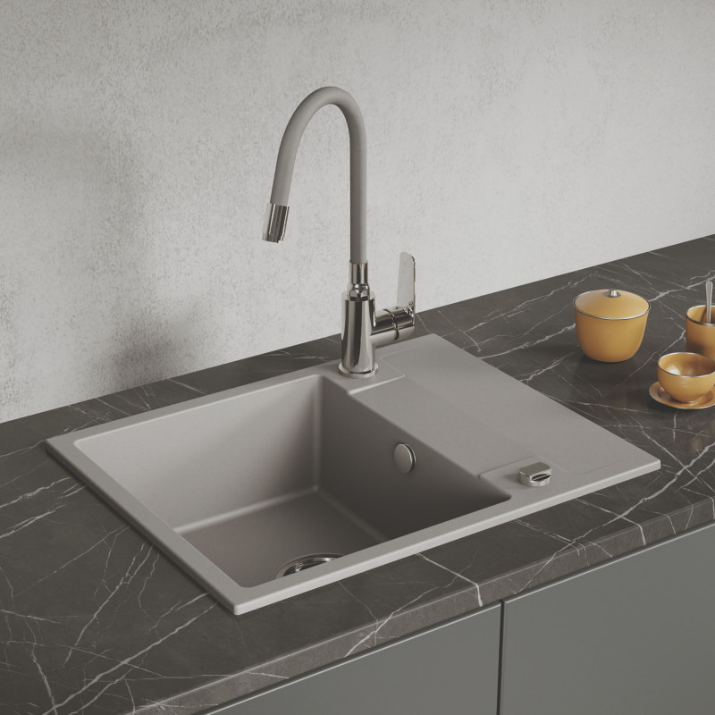 Zlewozmywak Granitowy Jednokomorowy Szary