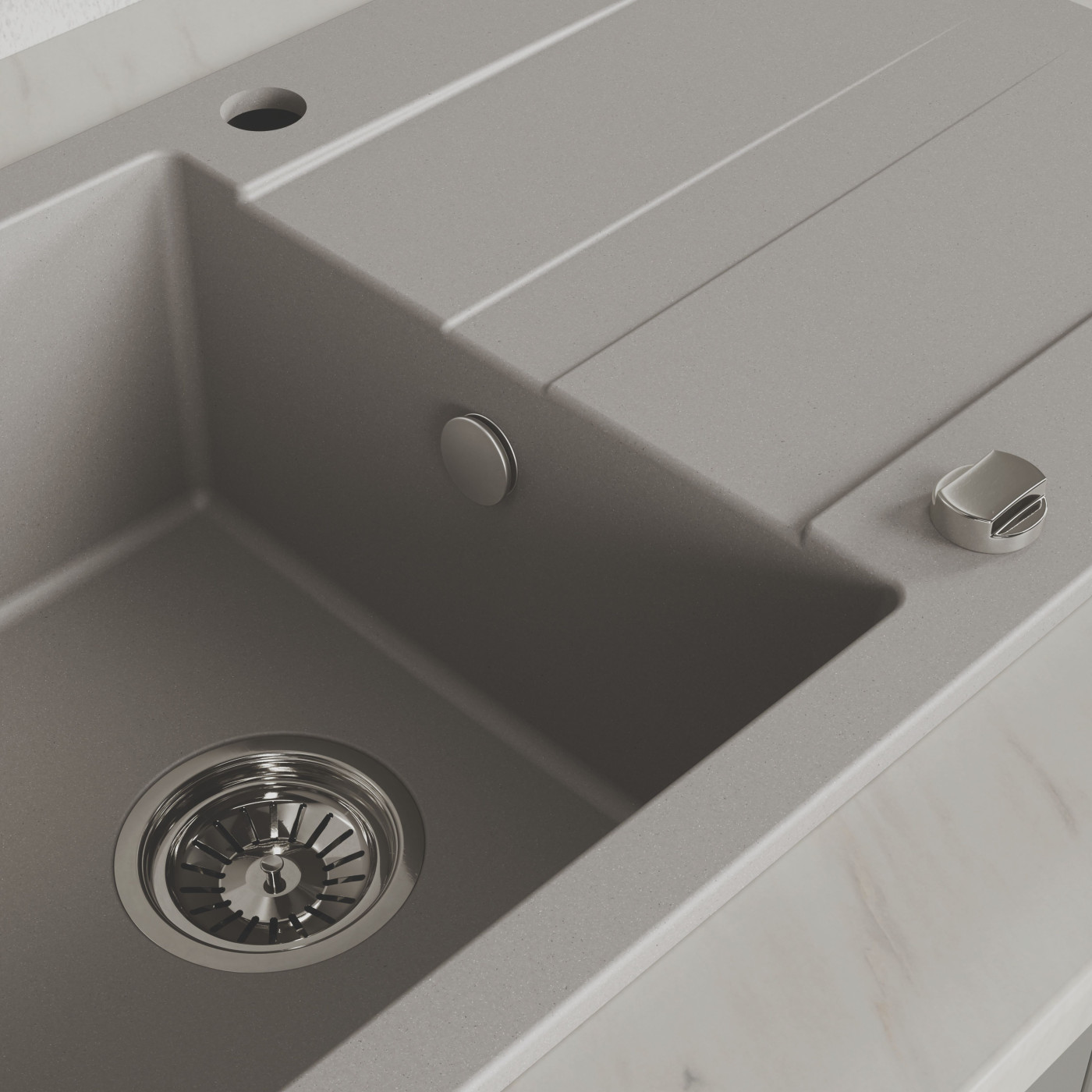 Zlewozmywak Zlew Granitowy z Syfonem Szary