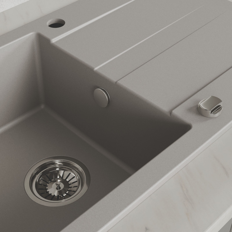 Zlewozmywak Zlew Granitowy z Syfonem Szary