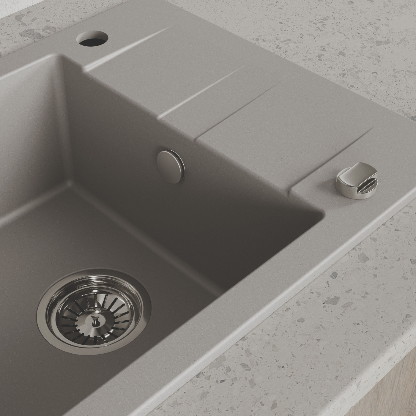Zlewozmywak Zlew Granitowy z Syfonem Szary