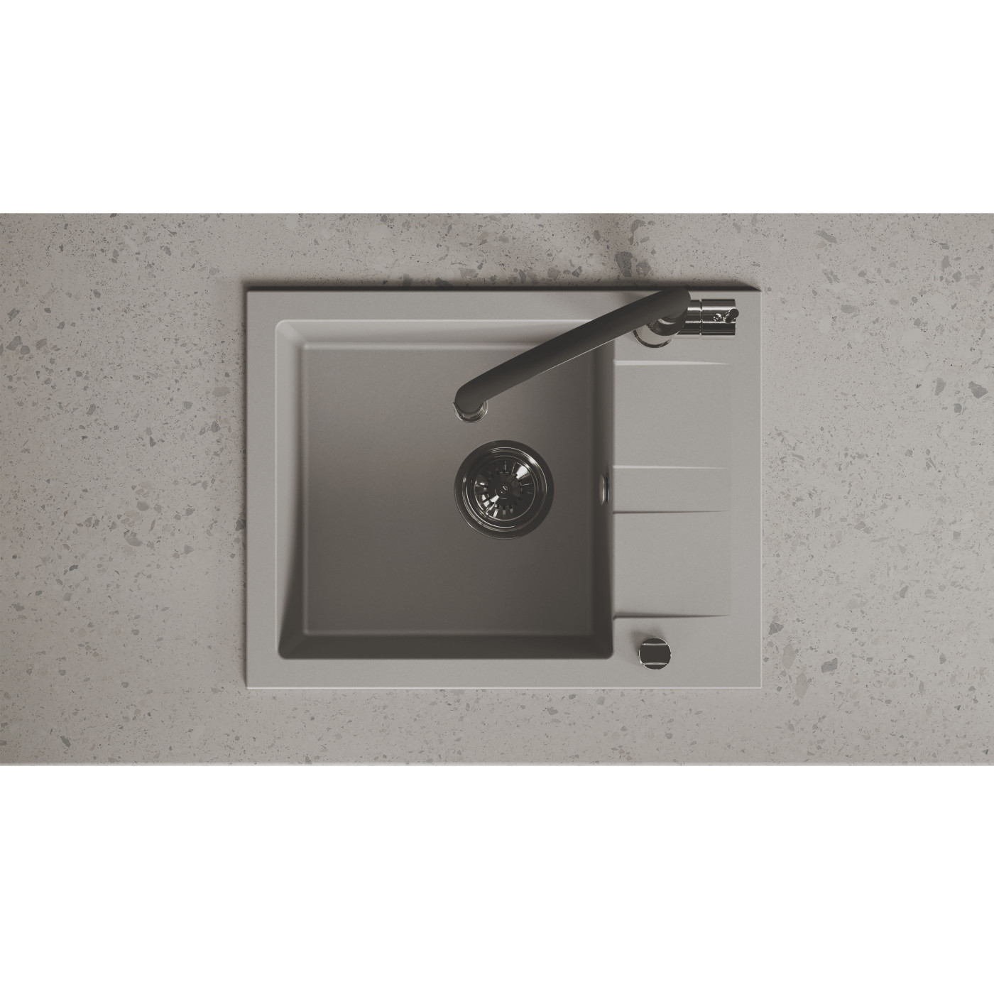 Zlewozmywak Zlew Granitowy z Syfonem Szary