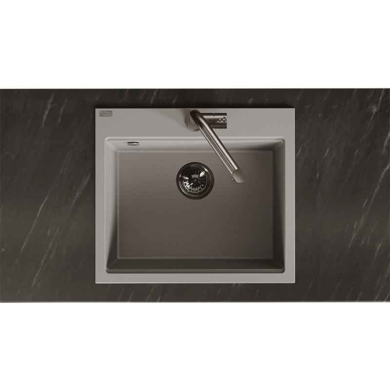 Zlewozmywak Jednokomorowy Granitowy Szary TAU Zlewozmywak Jednokomorowy Granitowy Szary TAU