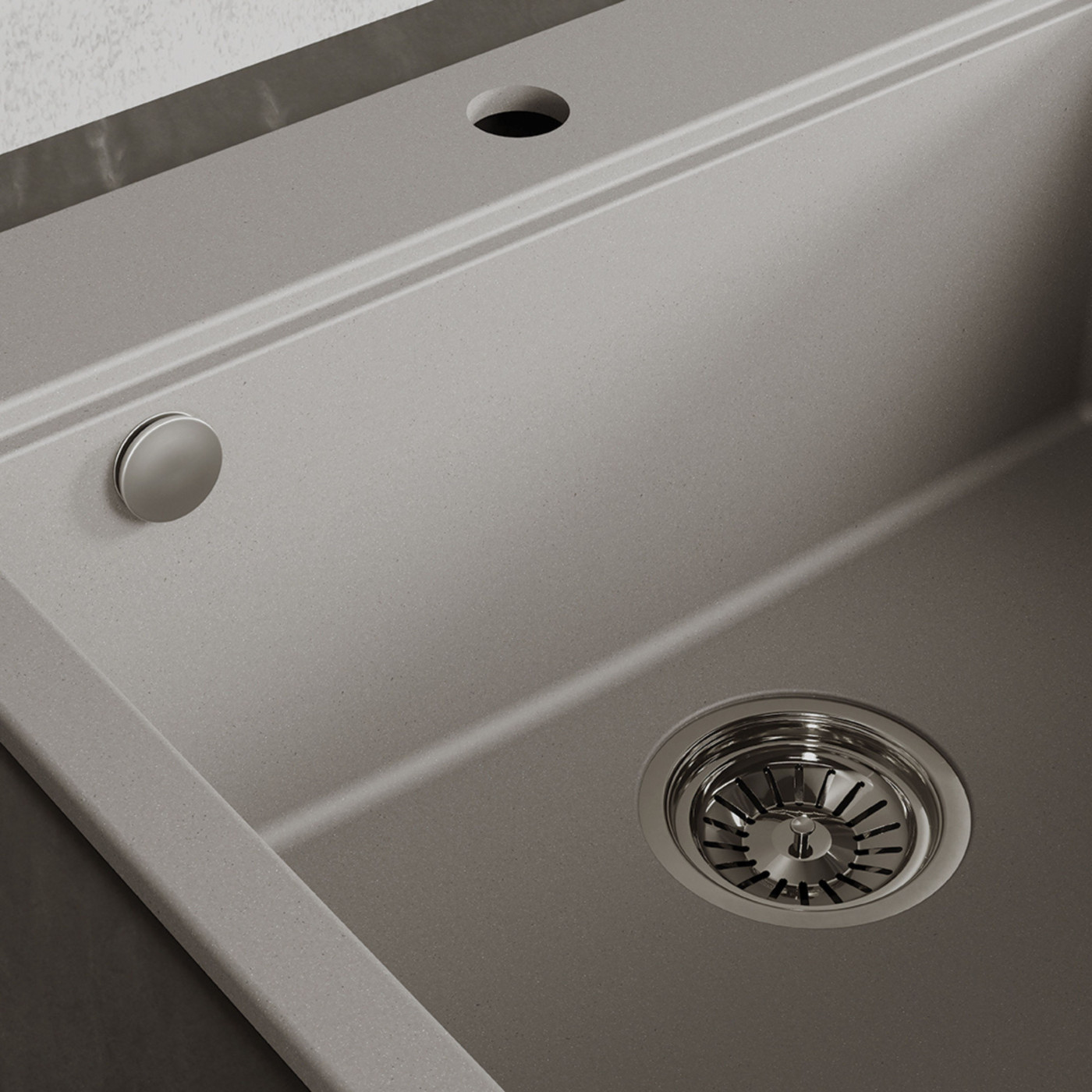 Zlewozmywak Jednokomorowy Granitowy Szary TAU Zlewozmywak Jednokomorowy Granitowy Szary TAU