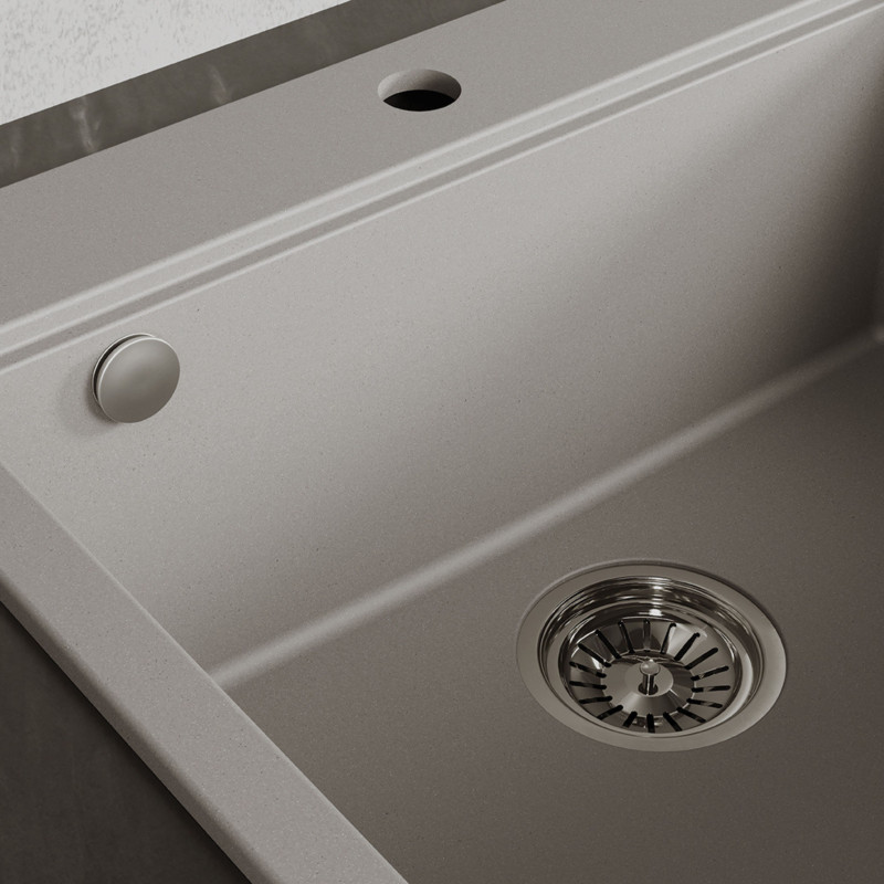 Zlewozmywak Jednokomorowy Granitowy Szary TAU Zlewozmywak Jednokomorowy Granitowy Szary TAU