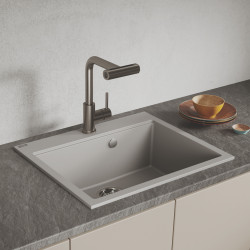 Zlew Zlewozmywak Granitowy Szary TAU