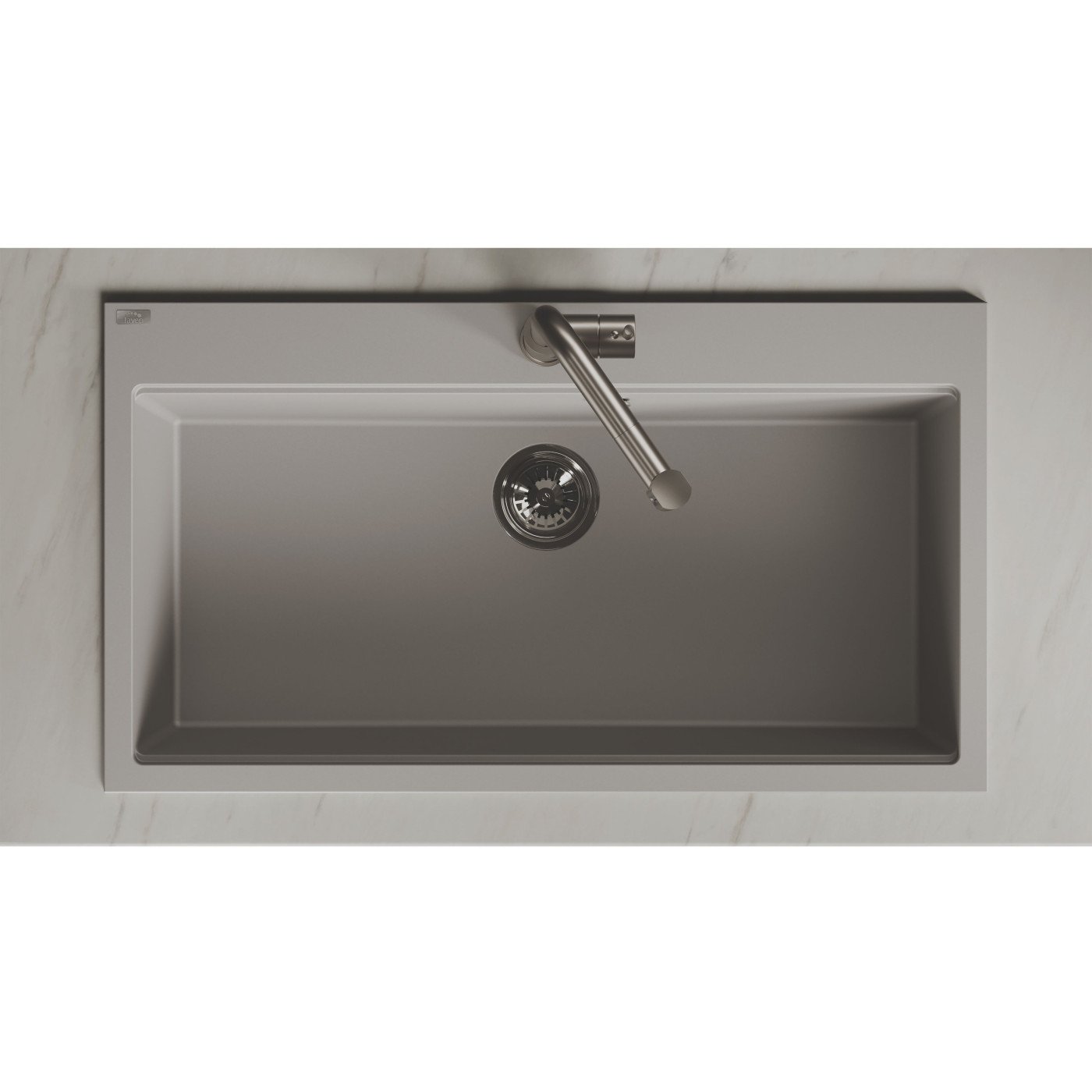 Zlewozmywak Granitowy 1 komorowy 50x90cm z syfonem Szary TAU Laveo