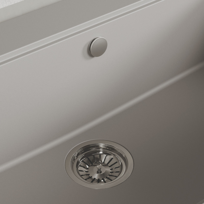 Zlewozmywak Granitowy 1 komorowy 50x90cm z syfonem Szary TAU Laveo