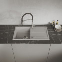 Zlew Zlewozmywak Jednokomorowy Granitowy Szary z Ociekaczem VITI Zlew Zlewozmywak Jednokomorowy Granitowy Szary z Ociekaczem VITI