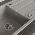 Zlew Zlewozmywak Jednokomorowy Granitowy Szary z Ociekaczem VITI Zlew Zlewozmywak Jednokomorowy Granitowy Szary z Ociekaczem VITI