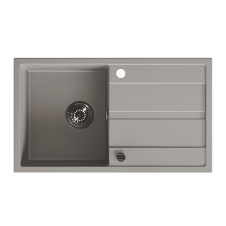Zlew Zlewozmywak Jednokomorowy Granitowy Szary z Ociekaczem VITI