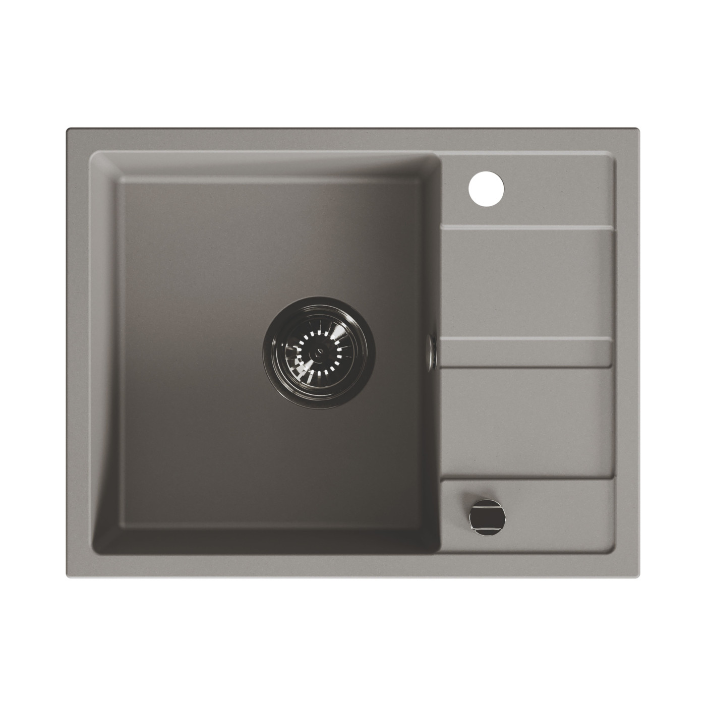 Zlew Zlewozmywak Jednokomorowy Granitowy Szary z Półociekaczem VITI Zlew Zlewozmywak Jednokomorowy Granitowy Szary z Półociekaczem VITI
