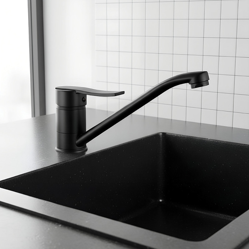 Bateria Zlewozmywakowa Stojąca MADERA Czarna