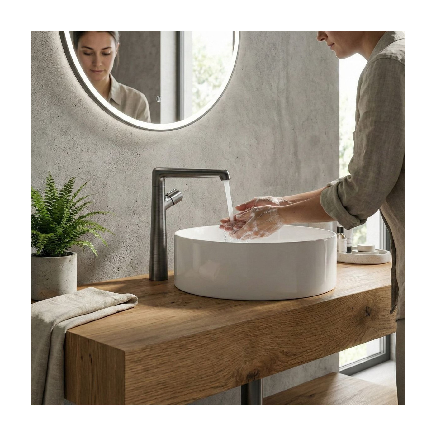 Bateria Umywalkowa Stojąca L Pretto Grafit Bateria Umywalkowa Stojąca L Pretto Grafit