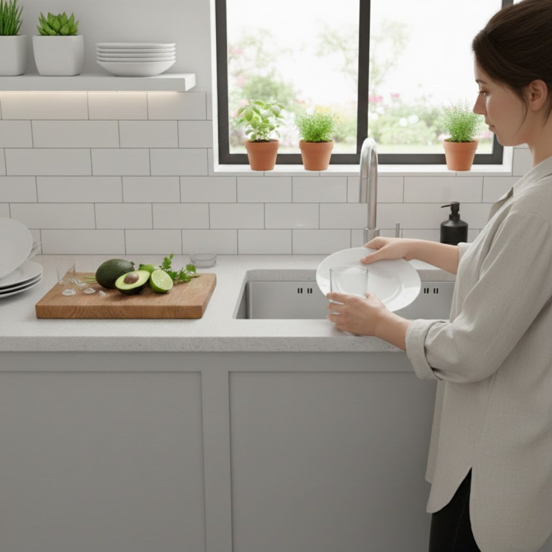 Zlewozmywak Dwukomorowy Zlew Stalowy z Syfonem ROSS INOX LEN