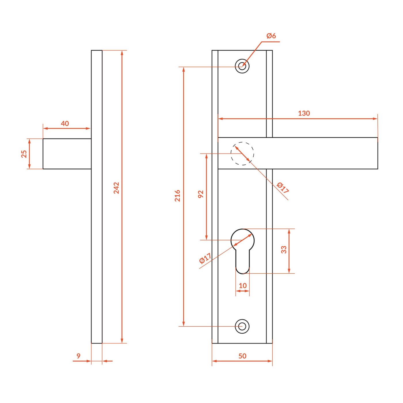 Klamka do Drzwi Zewnętrznych Floko Satyna 92 mm Klamka do Drzwi Zewnętrznych Floko Satyna 92 mm