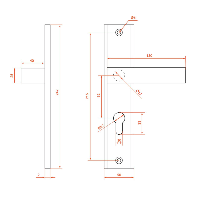Klamka do Drzwi Zewnętrznych Floko Satyna 92 mm Klamka do Drzwi Zewnętrznych Floko Satyna 92 mm