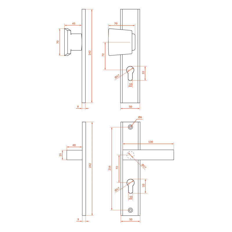 Klamka Pochwyt Do Drzwi Zewnętrznych Satyna Floko