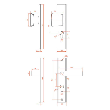 Klamka Pochwyt Do Drzwi Zewnętrznych Satyna Floko