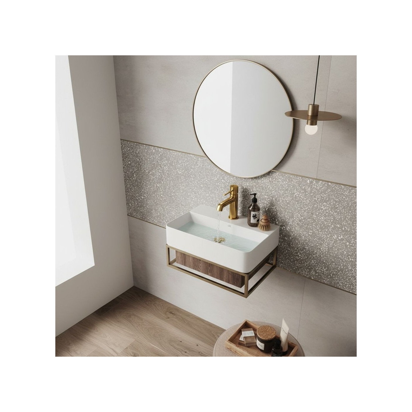 Umywalka Nablatowa Ścienna Ceramiczna Biała KVADRATO Laveo Umywalka Nablatowa Ścienna Ceramiczna Biała KVADRATO Laveo