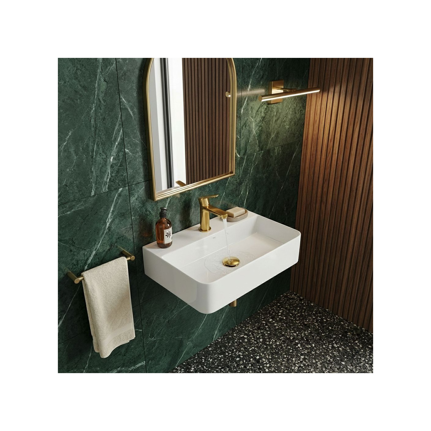 Umywalka Nablatowa Ścienna Ceramiczna Biała KVADRATO Laveo Umywalka Nablatowa Ścienna Ceramiczna Biała KVADRATO Laveo