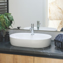 Umywalka Nablatowa Ceramiczna Owalna Biała Lomami