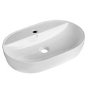 Umywalka Nablatowa Ceramiczna Owalna Biała Lomami
