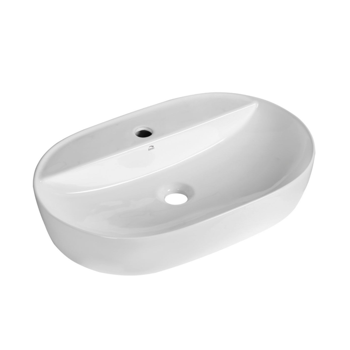 Umywalka Nablatowa Ceramiczna Owalna Biała Lomami