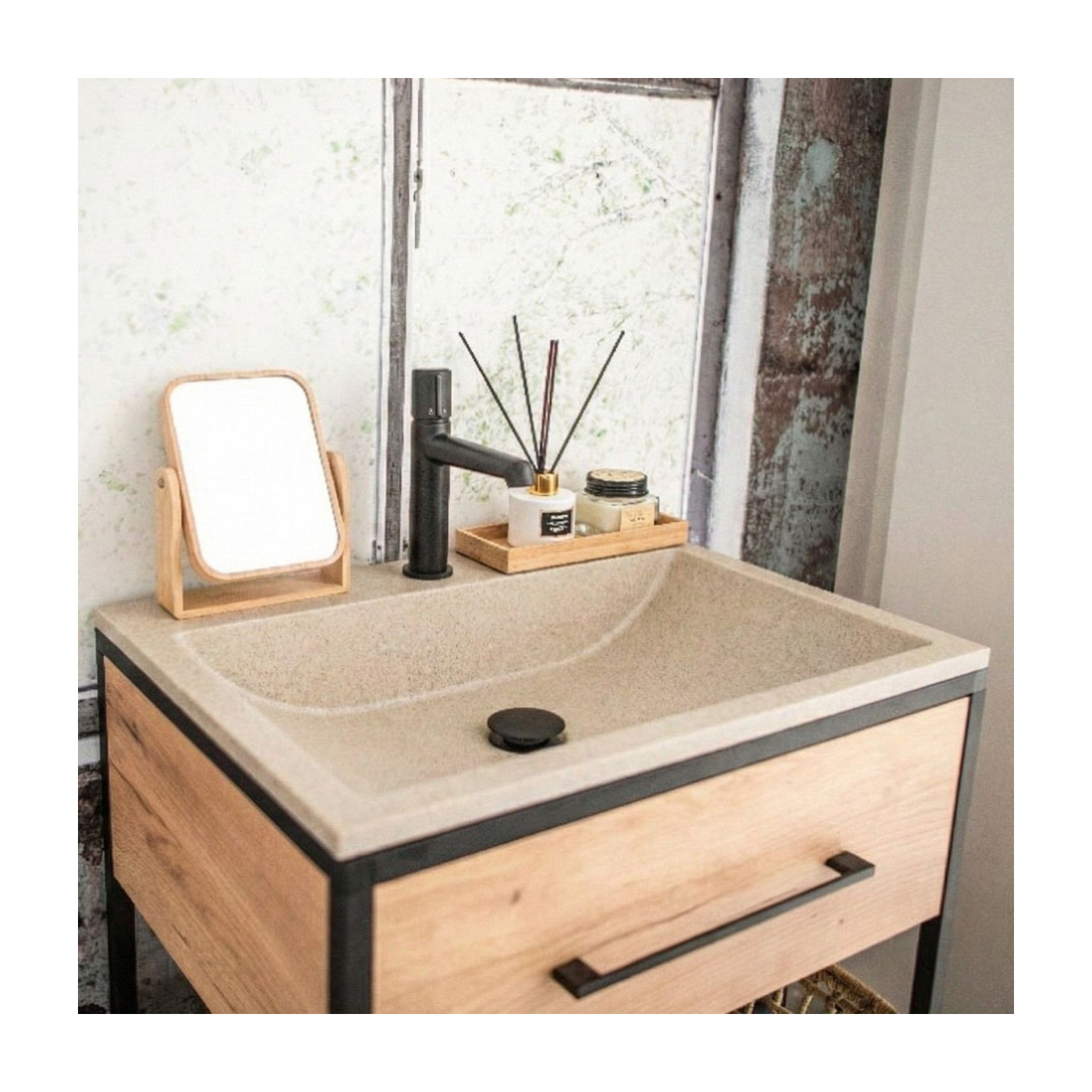 Umywalka Meblowa Granitowa Beżowa ALBANO