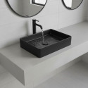 Umywalka Nablatowa Ceramiczna Czarna KVADRATO