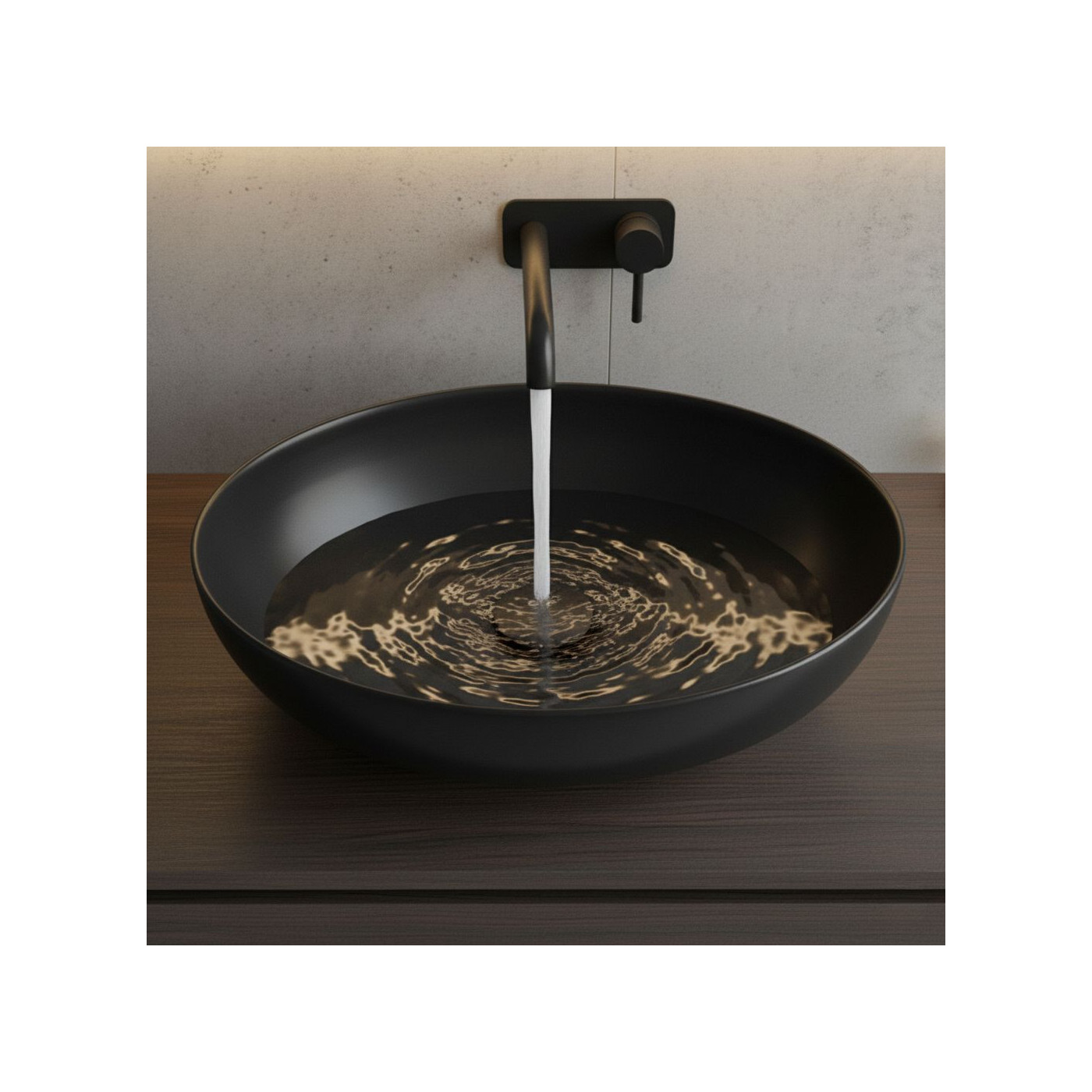 Umywalka Nablatowa Ceramiczna Owalna Czarna DESNA