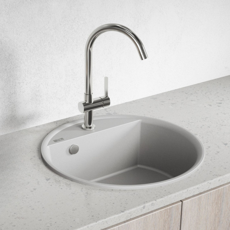 Zlewozmywak Granitowy Okrągły Szary Muna