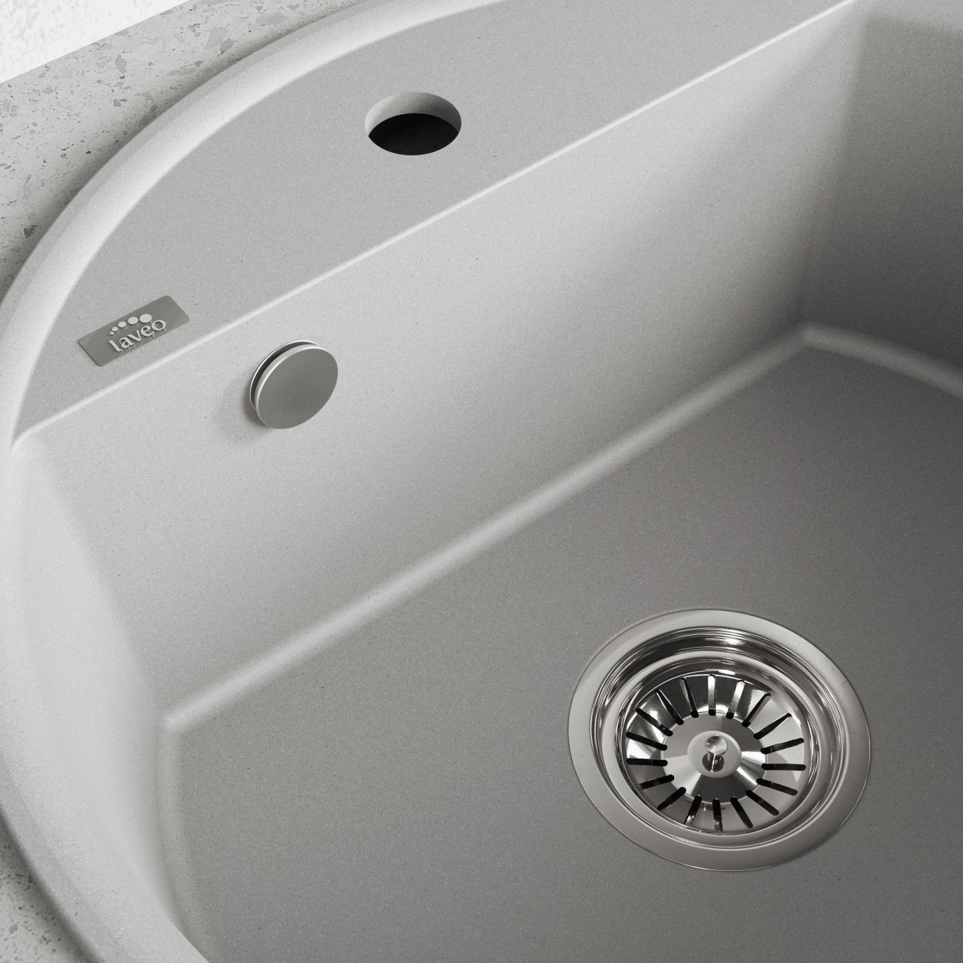 Zlewozmywak Granitowy Okrągły Szary Muna