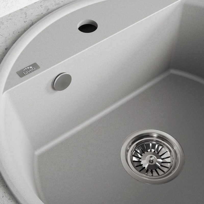 Zlewozmywak Granitowy Okrągły Szary Muna